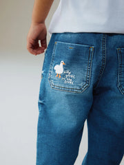 NEXT - Dark Blue Character Farm Loose Pull On Jeans (3mths-7yrs)