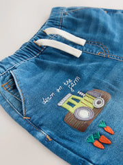 NEXT - Dark Blue Character Farm Loose Pull On Jeans (3mths-7yrs)