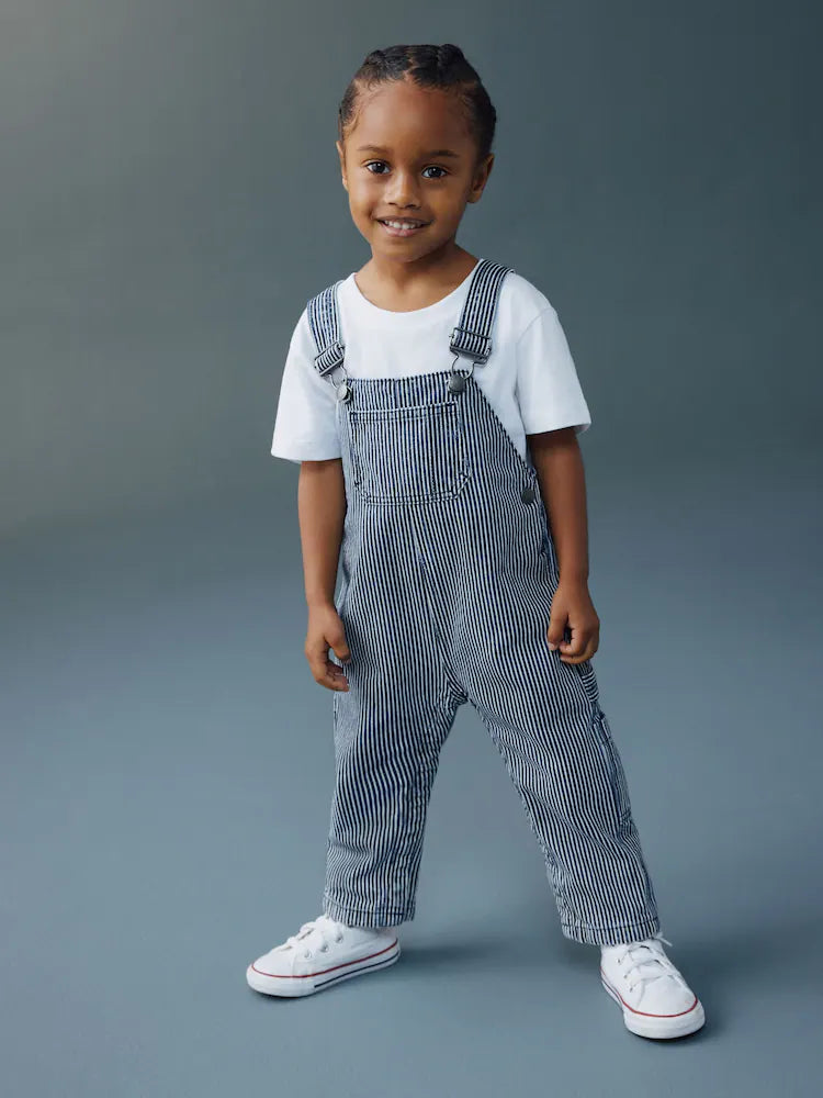 Ticking Stripe Dungarees (3mths-7yrs)