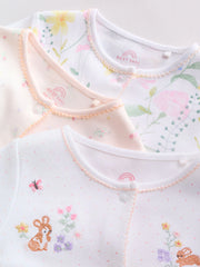 Pink Baby Bunny Sleepsuits 3 Pack (0-2yrs)