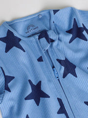 NEXT - Navy Star Two Way Zip Baby Sleepsuits 3 Pack (0-2yrs)