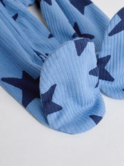 NEXT - Navy Star Two Way Zip Baby Sleepsuits 3 Pack (0-2yrs)