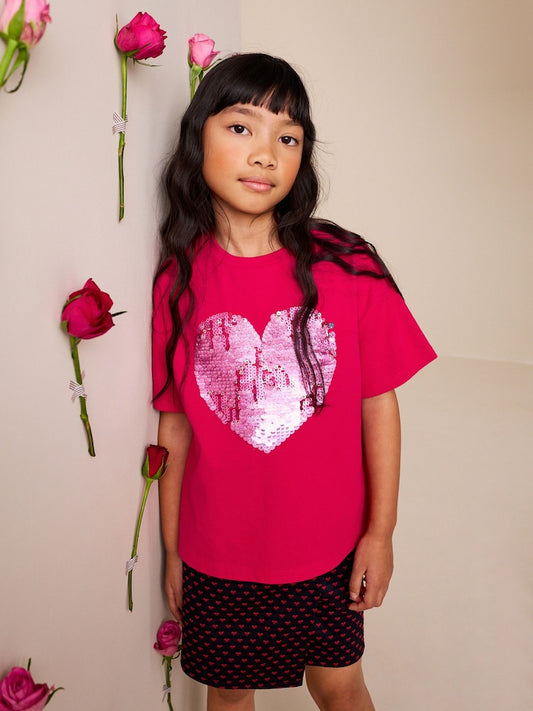 Red Sequin Heart T-Shirt
