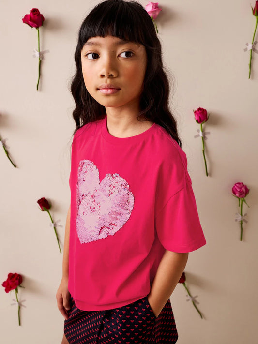 Red Sequin Heart T-Shirt