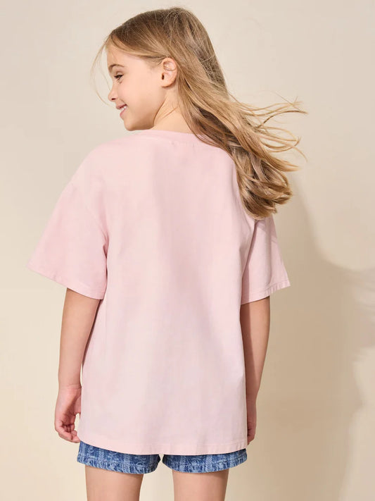 Pink Floral Sequin Graphic T-Shirt (3-16yrs)