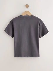 Charcoal Grey Butterfly Sequin Graphic T-Shirt (3-16yrs)