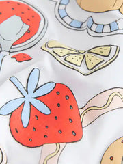 White Breakfast Oversized Graphic Print T-Shirt (3-16yrs)