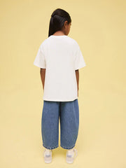 White Breakfast Oversized Graphic Print T-Shirt (3-16yrs)