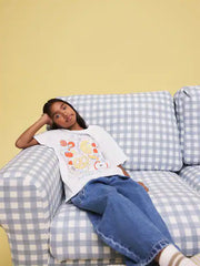 White Breakfast Oversized Graphic Print T-Shirt (3-16yrs)