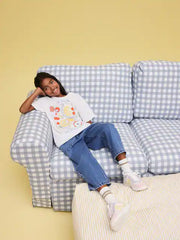 White Breakfast Oversized Graphic Print T-Shirt (3-16yrs)