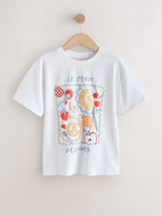 White Breakfast Oversized Graphic Print T-Shirt (3-16yrs)