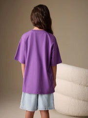 Purple Sushi Oversized Graphic Print T-Shirt