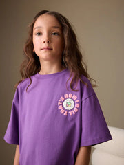Purple Sushi Oversized Graphic Print T-Shirt