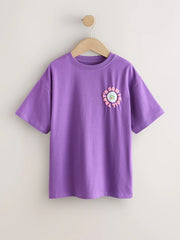 Purple Sushi Oversized Graphic Print T-Shirt