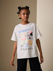 Grey Pets Oversized Graphic Print T-Shirt (3-16yrs)