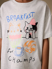 Grey Pets Oversized Graphic Print T-Shirt (3-16yrs)