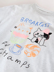 Grey Pets Oversized Graphic Print T-Shirt (3-16yrs)