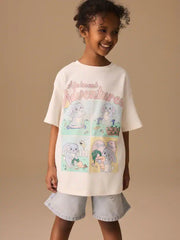 Ecru Easter Bunny Oversized Graphic Print T-Shirt (3-16yrs)