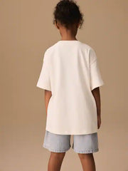 Ecru Easter Bunny Oversized Graphic Print T-Shirt (3-16yrs)