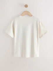 Ecru Easter Bunny Oversized Graphic Print T-Shirt (3-16yrs)