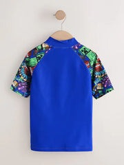 Navy Minecraft Rash Vest (3-16yrs)
