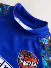 Navy Minecraft Rash Vest (3-16yrs)