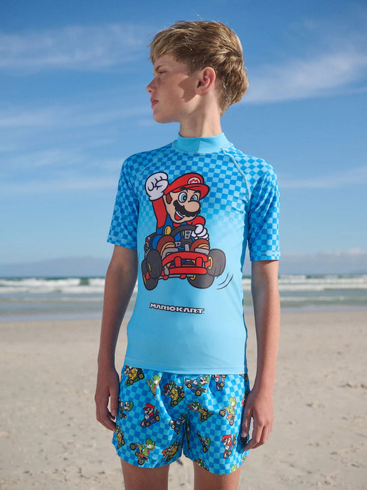 NEXT - Blue Mario Rash Vest (3-16yrs)