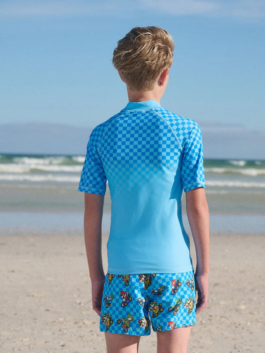 NEXT - Blue Mario Rash Vest (3-16yrs)