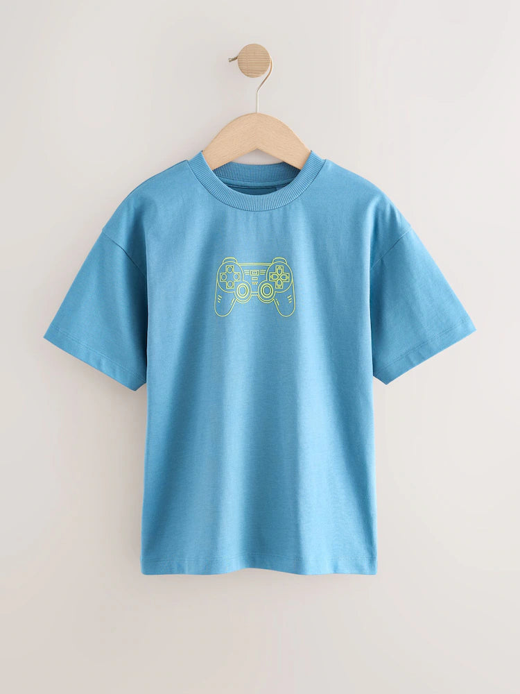 Blue Controller Short Sleeve Graphic T-Shirt (3-16yrs)