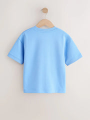 NEXT - Light Blue Graphic Print Heavyweight Short Sleeve T-Shirt (3-16yrs)