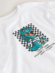 White/Green Dino Short Sleeve Graphic T-Shirt (3-16yrs)