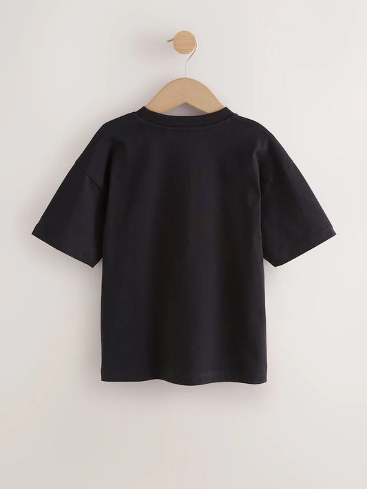 Black Headphones Short Sleeve Graphic T-Shirt (3-16yrs)