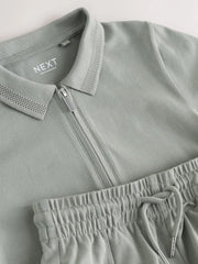 Khaki Green Short Sleeve Polo Shirt and Shorts Set (3-16yrs)