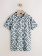 Grey Geo Short Sleeve Jersey Shirt (3-16yrs)