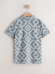 Grey Geo Short Sleeve Jersey Shirt (3-16yrs)