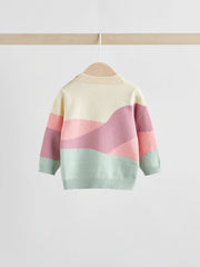 NEXT - NCNVB-Girls Sets-Pink-Sheep Scene Baby Knitted Jumper and Leggings