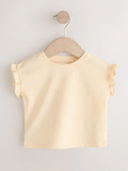 NEXT - Mid Blue Floral Embroidered Denim Playsuit and T-Shirt (3mths-7yrs)
