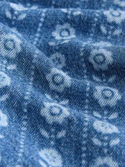 Mid Blue Floral Print Dungarees