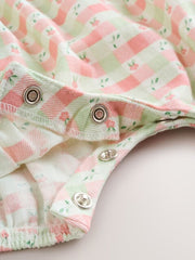 Pink Check Baby Dungarees and Bodysuits Set 2 Piece (0mths-2yrs)