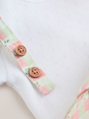 Pink Check Baby Dungarees and Bodysuits Set 2 Piece (0mths-2yrs)