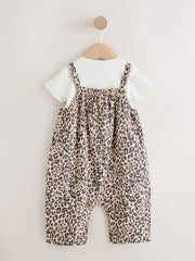 NEXT - NCNVB-Girls Sets-Leopard Print Baby Jersey Dungarees and Bodysuits