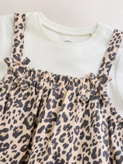 NEXT - NCNVB-Girls Sets-Leopard Print Baby Jersey Dungarees and Bodysuits