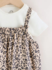 NEXT - NCNVB-Girls Sets-Leopard Print Baby Jersey Dungarees and Bodysuits