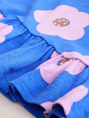 Blue Lilac Flower Short Sleeve Peplum T-Shirt (3mths-7yrs)