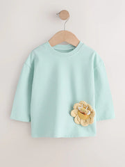Pale Green Padded Bee Long Sleeve T-Shirt
