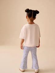 NEXT - Ecru White Apple Character Short Sleeve Top and Leggings Set (3mths-7yrs)