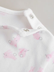 Pink Bunny Baby Long Sleeve T-Shirt And Leggings Set