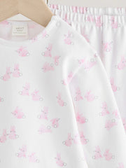 Pink Bunny Baby Long Sleeve T-Shirt And Leggings Set