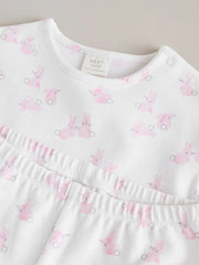 Pink Bunny Baby Long Sleeve T-Shirt And Leggings Set