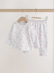 Pink Bunny Baby Long Sleeve T-Shirt And Leggings Set
